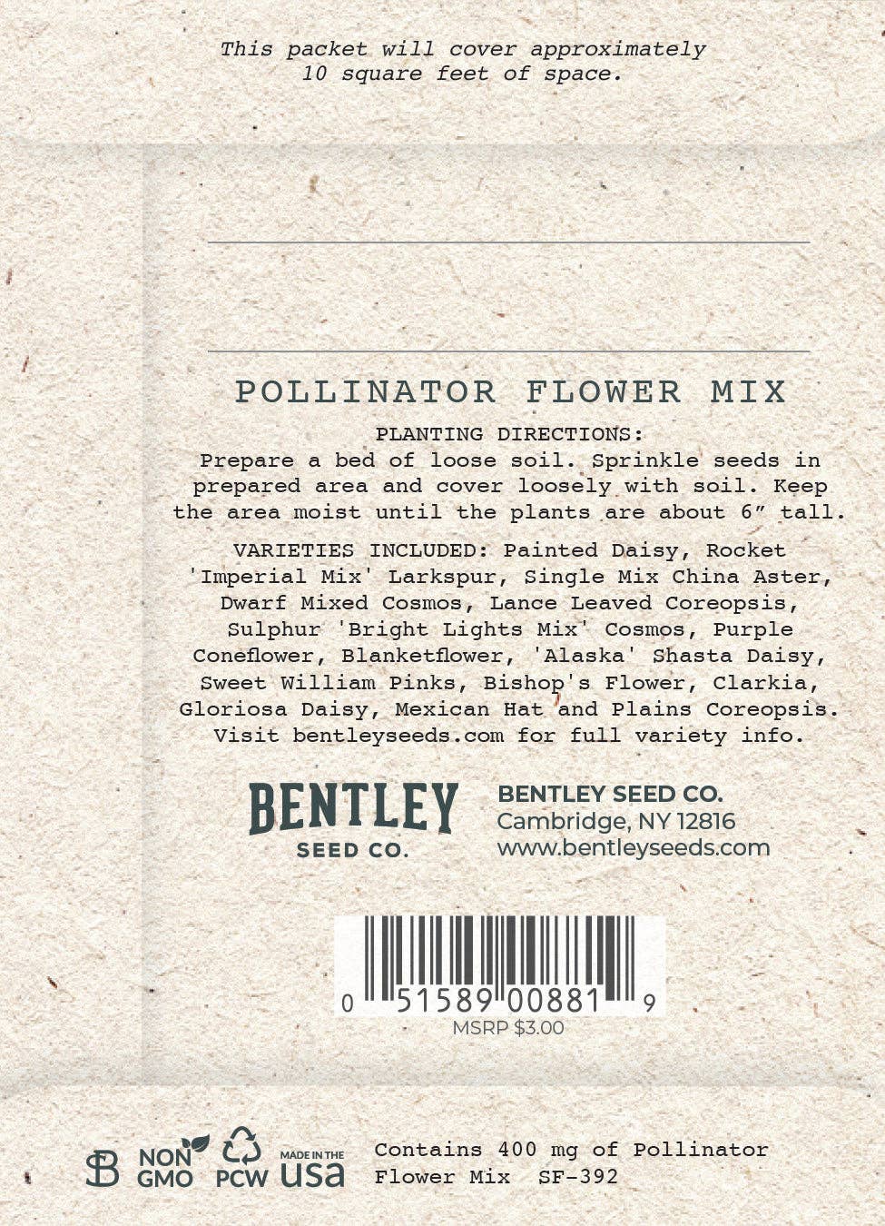 Bee Kind Help Pollinators - Flower Mix Seed Packets