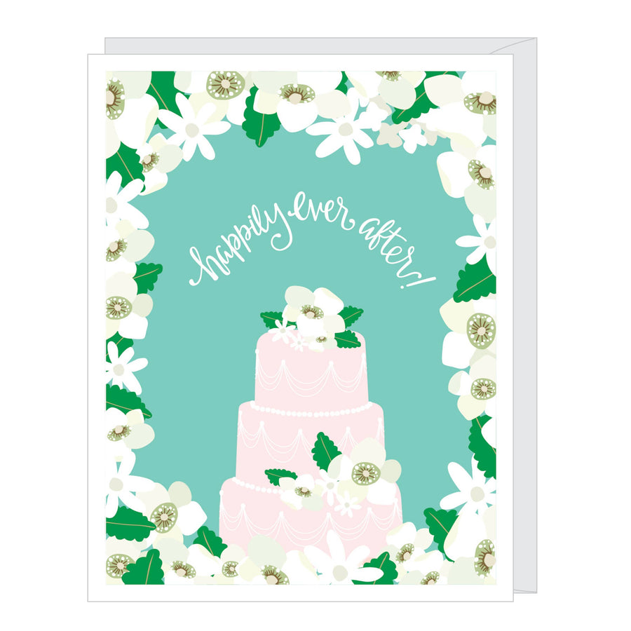 Happily Ever After Wedding Cake Greeting Card
