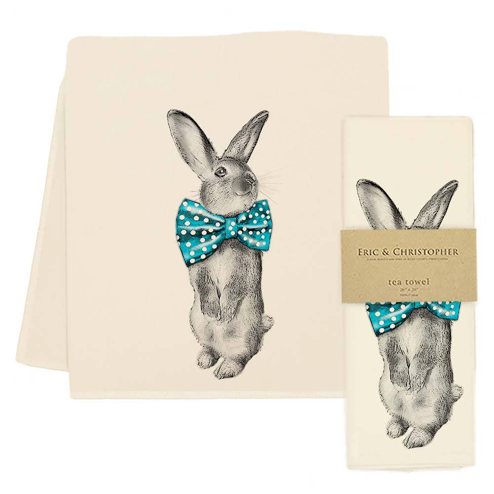 Bunny Bowtie Tea Towel