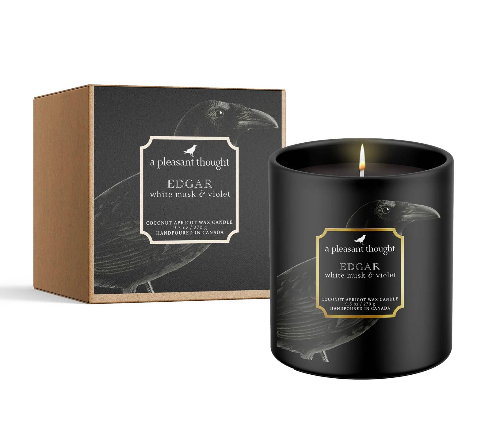 EDGAR | WHITE MUSK & VIOLET | RAVEN CANDLE: Wood Wick