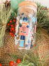 Nutcracker Christmas Iced Coffee Glass Cup 20 oz
