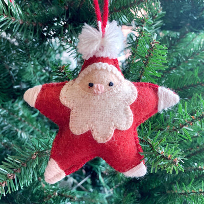 Star Santa Embroidered Ornament