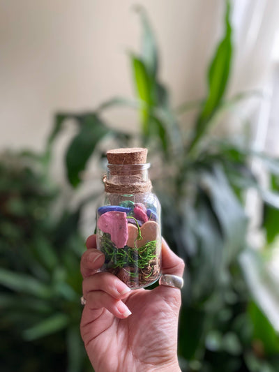 Wildflower Seed Paper Hearts in glass jar