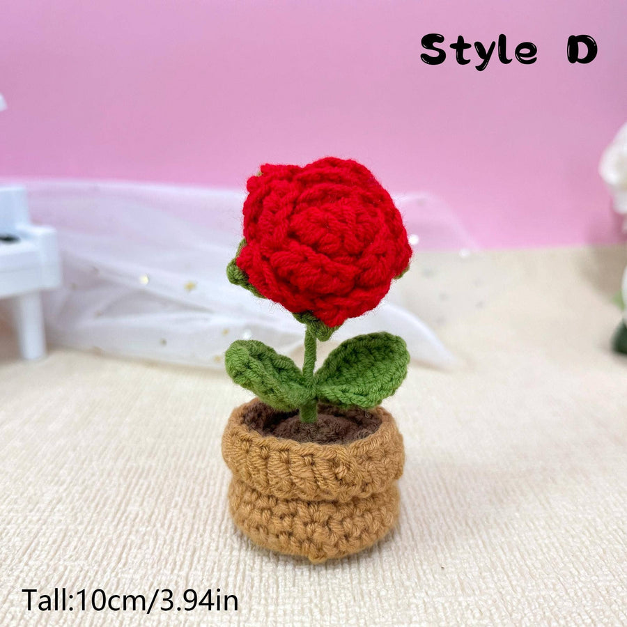 Crochet Valentines Flower Rose Plant