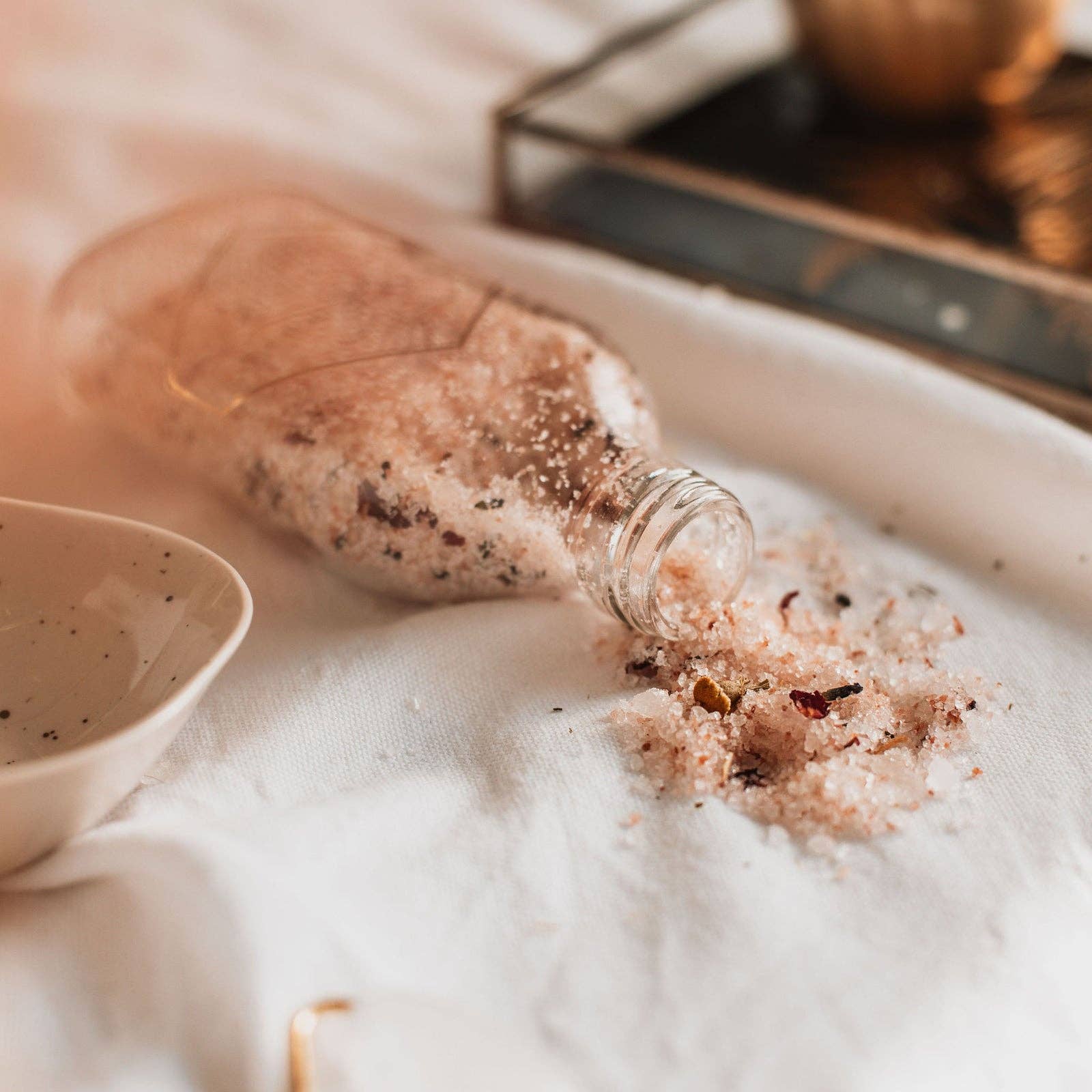 BOTANICAL BATH SALTS // BLUSHING GODDESS: 200ml glass bottle