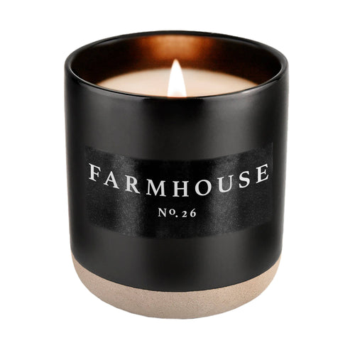 Farmhouse 12 oz Soy Candle - Black Ceramic