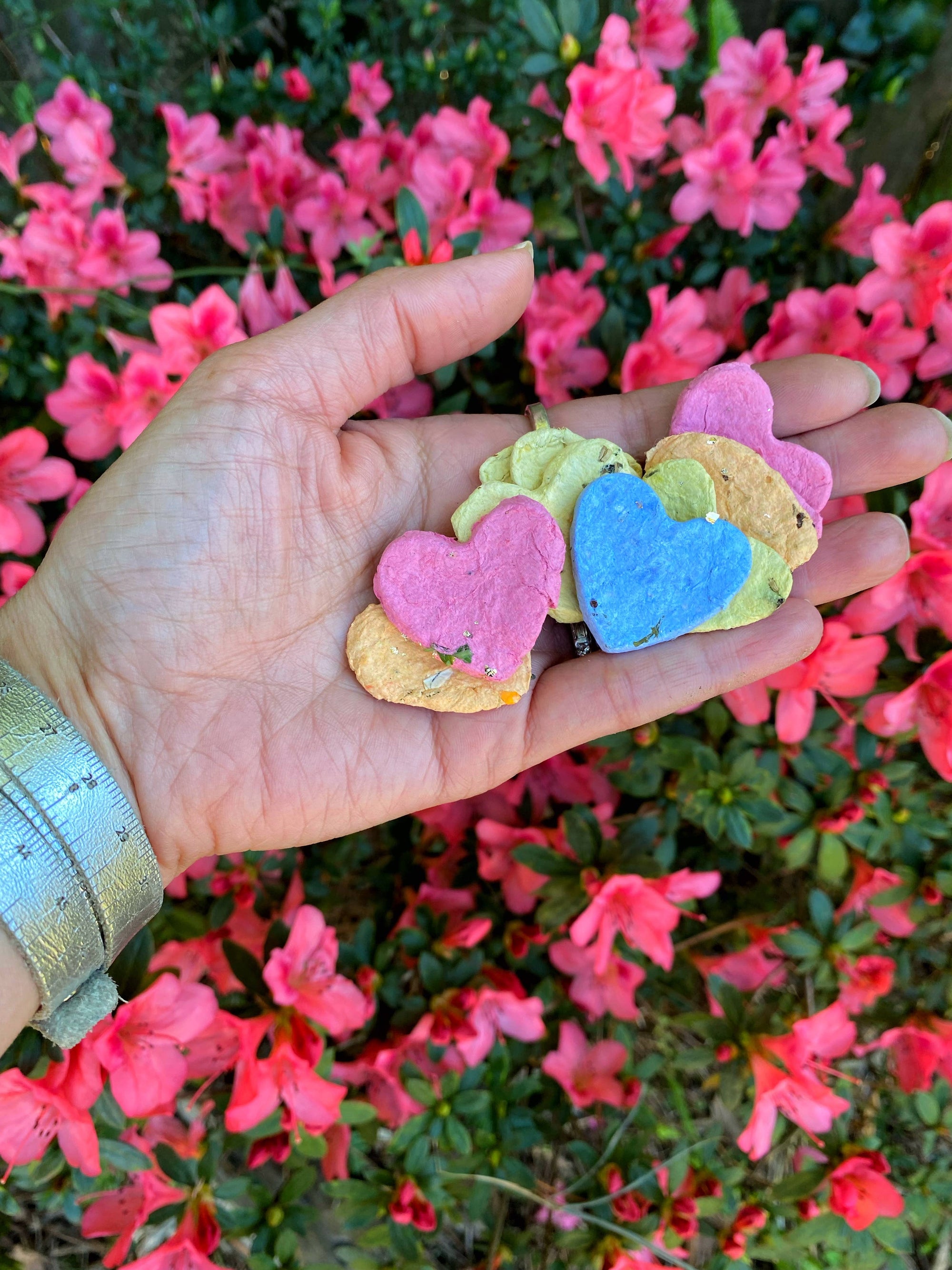 Wildflower Seed Paper Hearts in Glass Jar