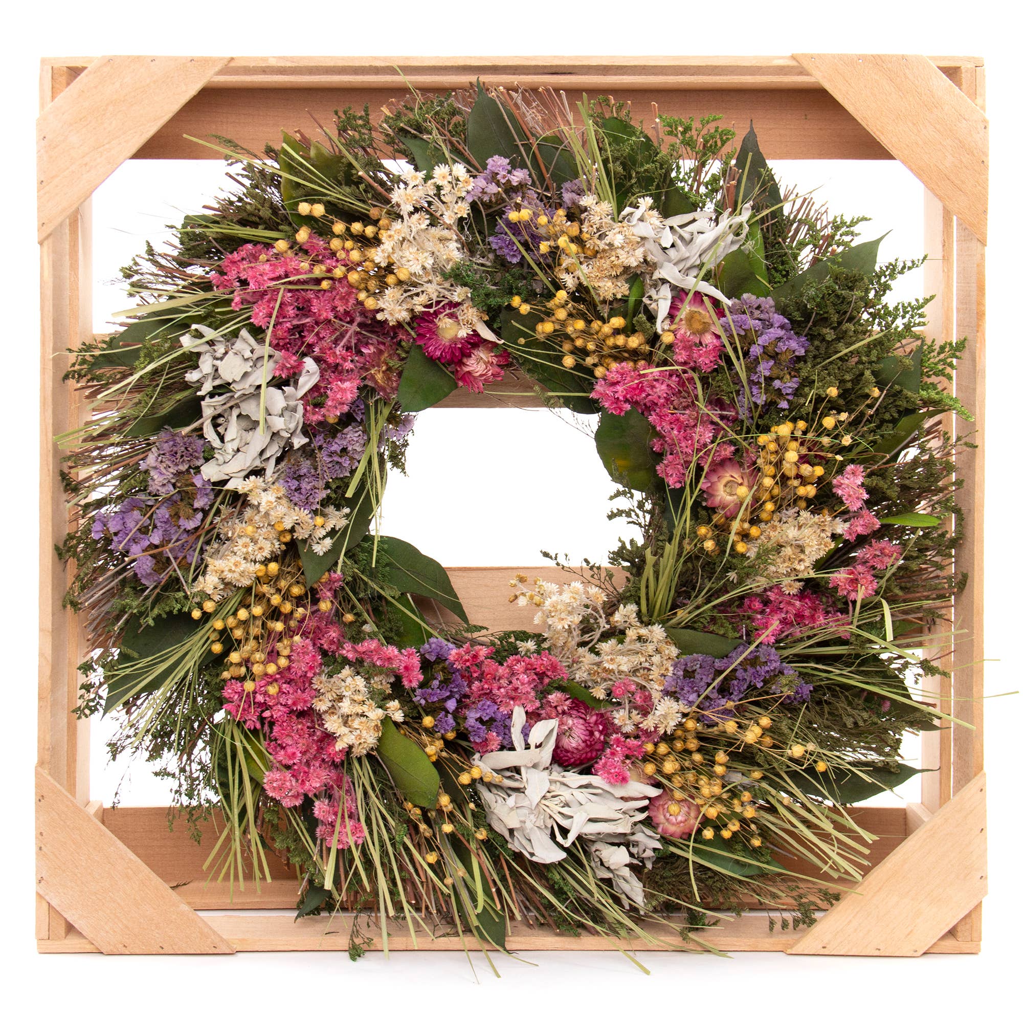 Dried Floral Sage Wreath