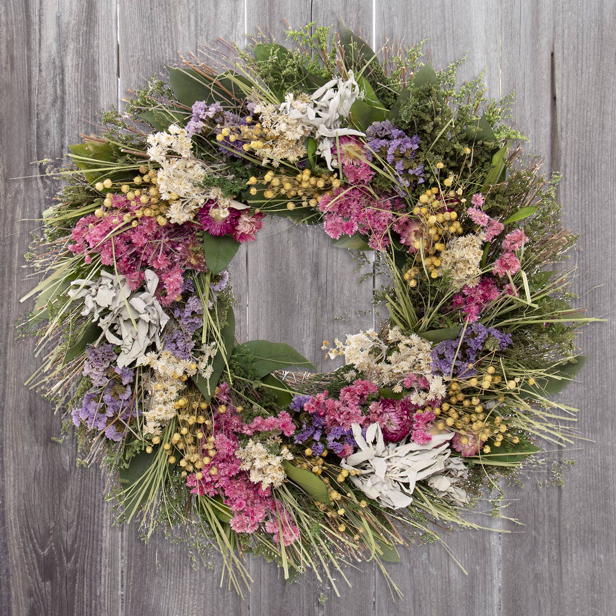 Dried Floral Sage Wreath