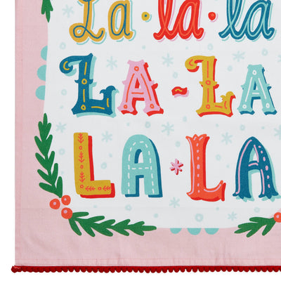 Fa La La La w/Pom Poms Kitchen Towel - Angela Staehling