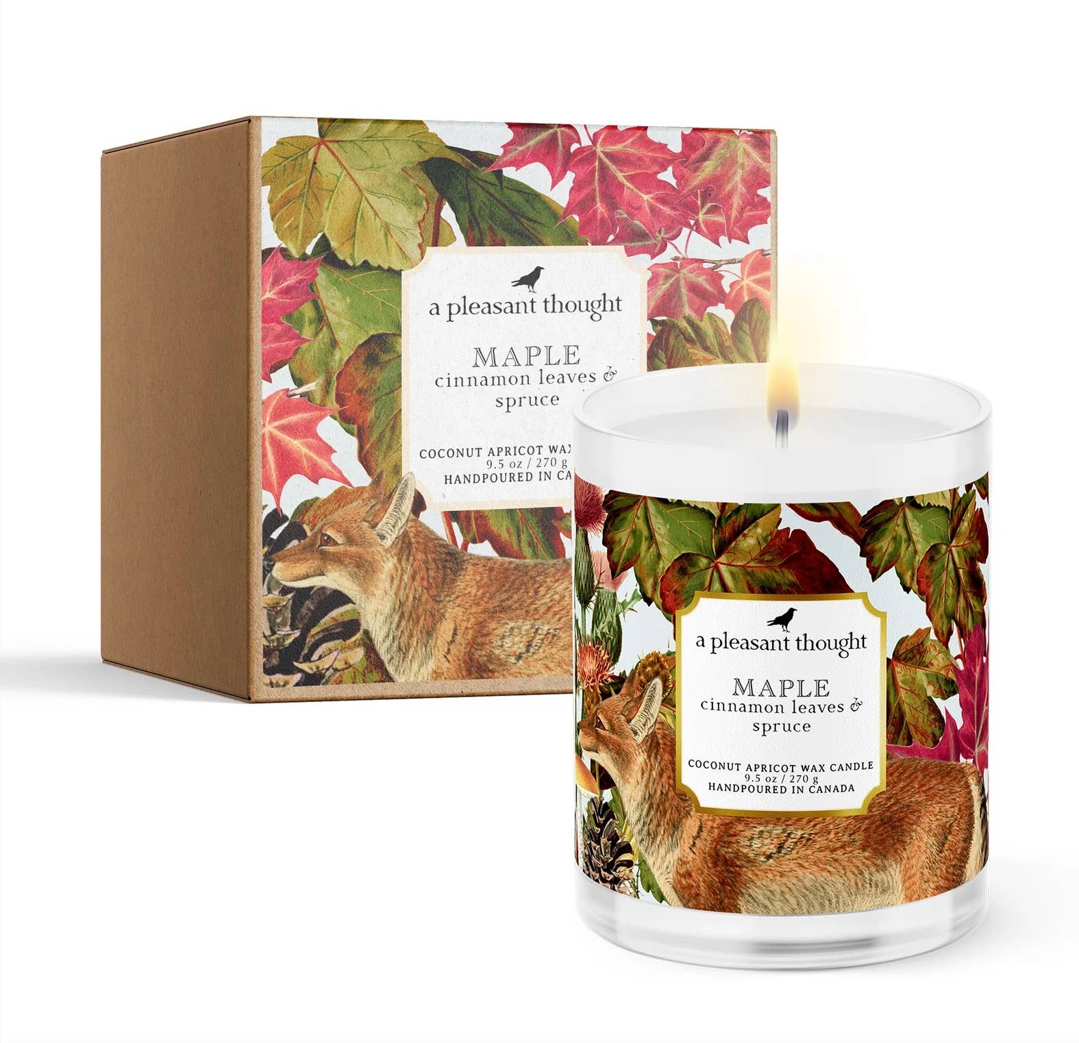 MAPLE | CINNAMON LEAVES & SPRUCE | CANDLE: Wood Wick