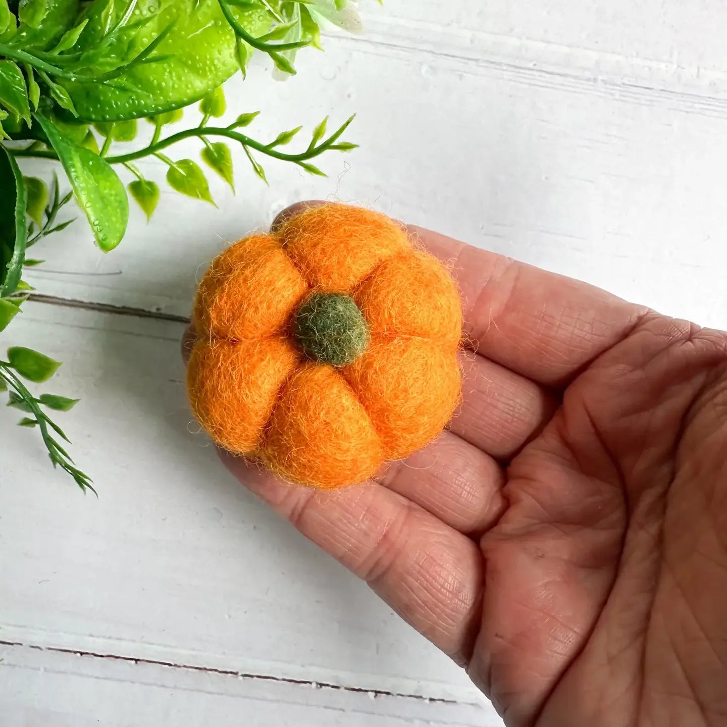 Orange Felt Mini Pumpkin