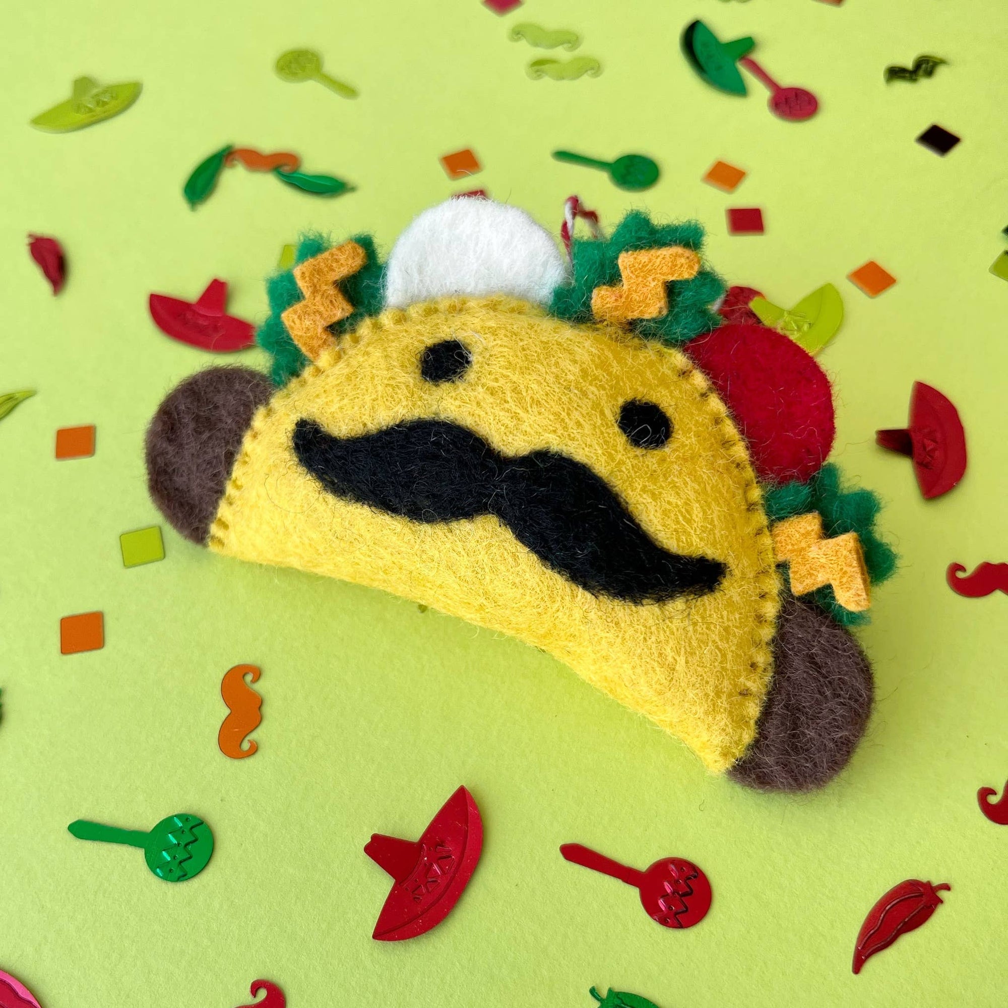 Taco Man Felt Wool Ornament