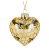 Puffy Bee Heart Ornament-3"H