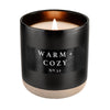 Warm and Cozy Soy Candle 12 oz. - Black Ceramic