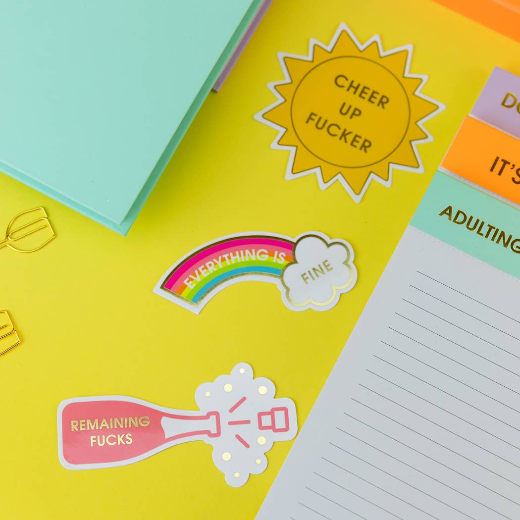 Everything Is Fine - Rainbow Vinyl Sticker, Funny Gift