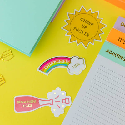 Everything Is Fine - Rainbow Vinyl Sticker, Funny Gift