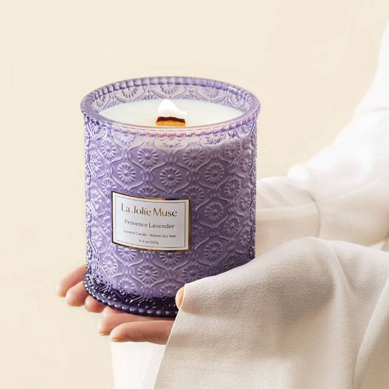 Maelyn Scented Woodwick Candle - Provence Lavender