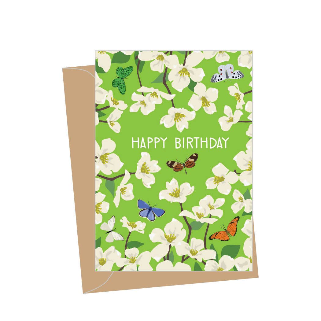Mini Birthday Dogwood Butterflies Enclosure Cards