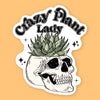 Crazy Plant Lady Skull Planter Sticker