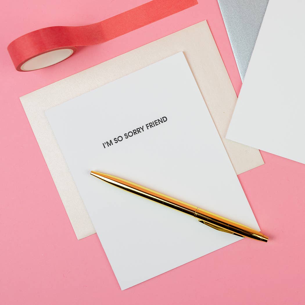 I’m So Sorry Friend - Sympathy Letterpress Card