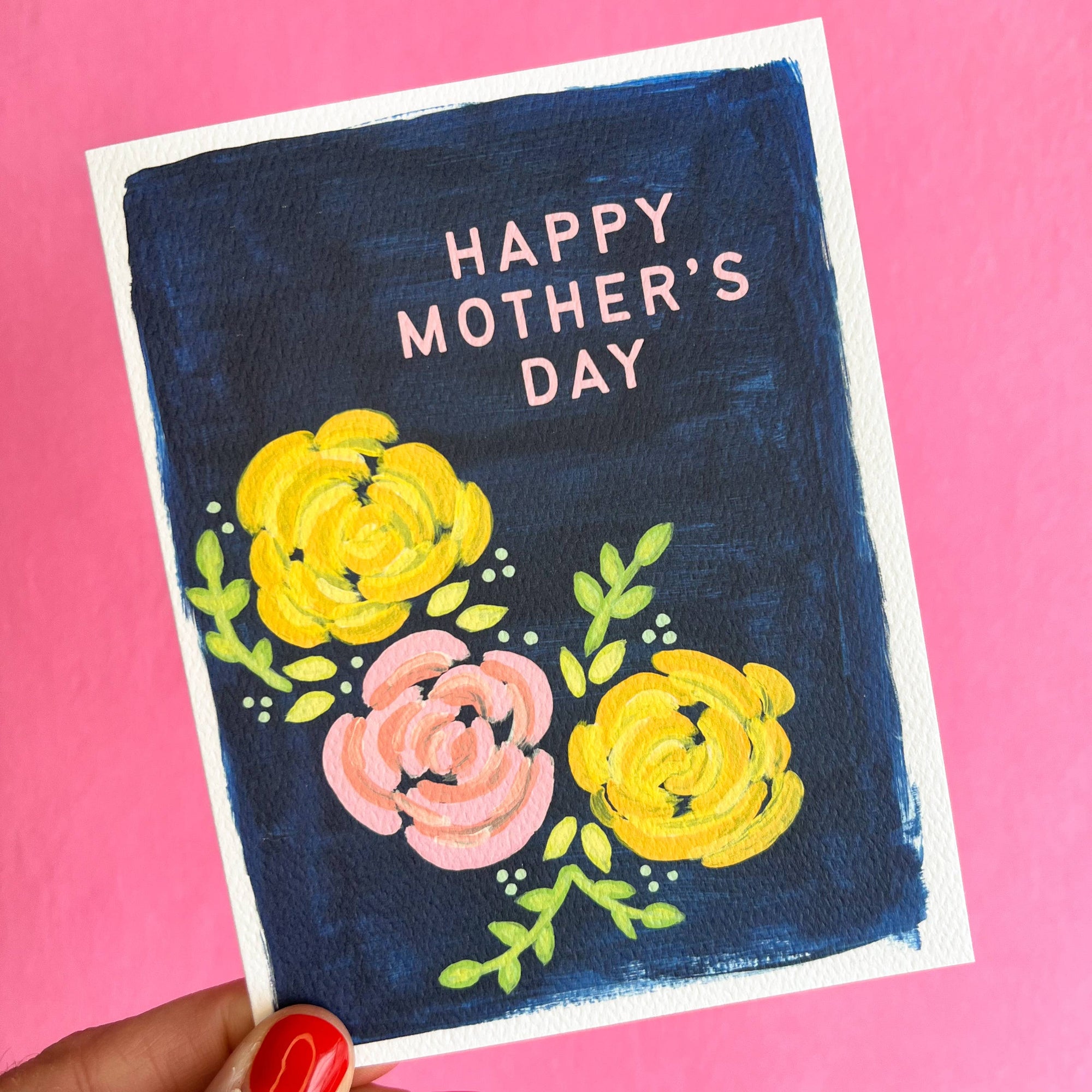 Happy Mother's Day Navy Floral Greeting Card | Bold Floral