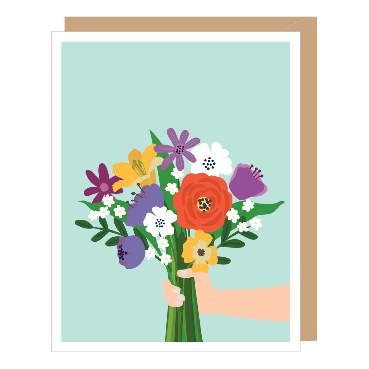Blank Flower Bouquet Greeting Card