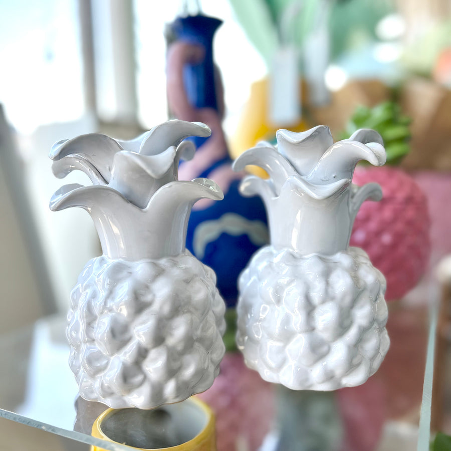 White Pineapple Vase