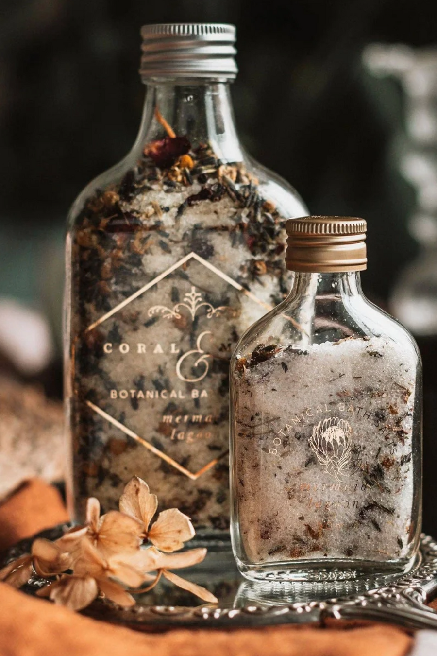 BOTANICAL BATH SALTS // MERMAID LAGOON: 50ml glass bottle