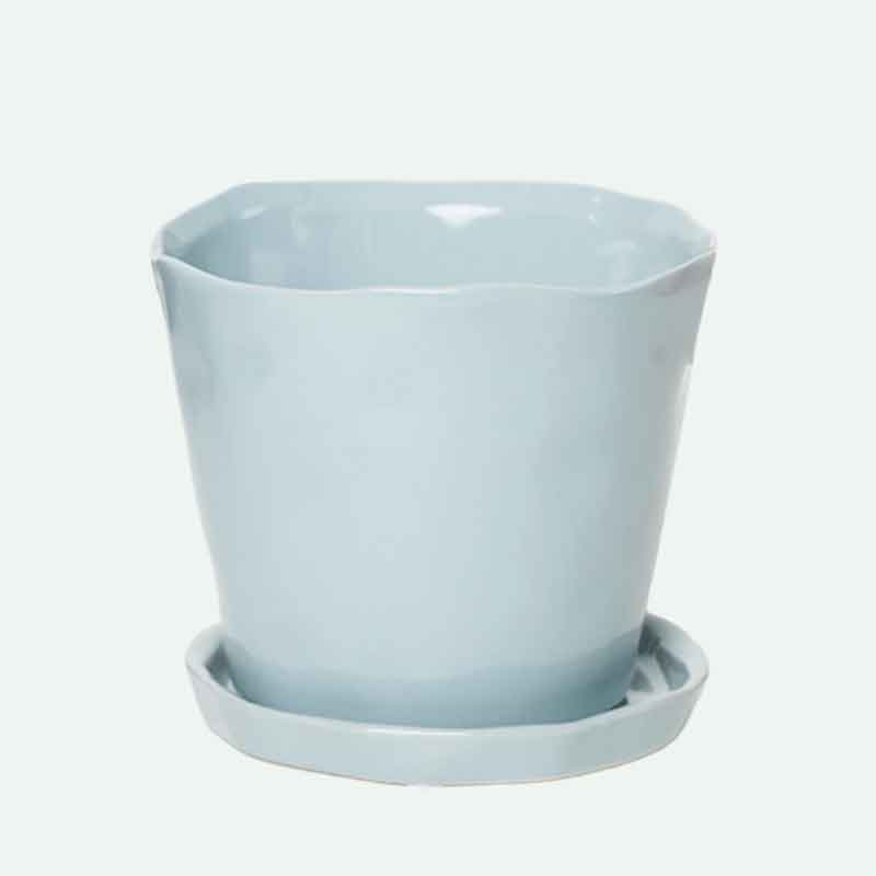 Tika Ceramic Pot with Saucer Set 5"