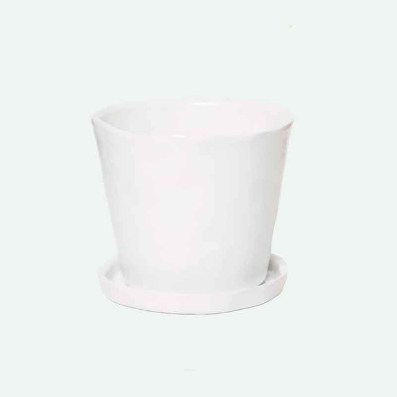 Tika Ceramic Pot with Saucer Set 5"