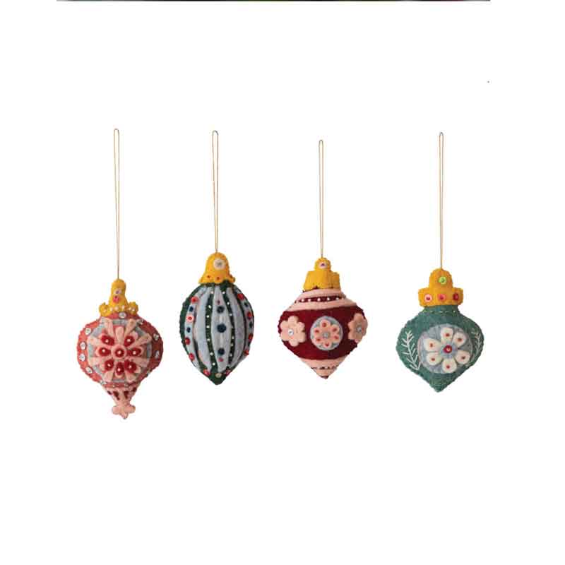 Handmade Felt Wool Finial Ornaments