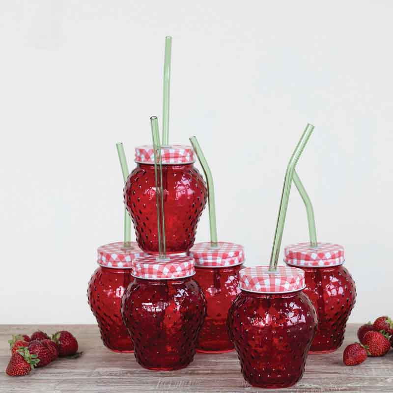 Strawberry Drinking Glass Vase