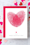 LV23 -Thumbprints Heart Valentine's Day Greeting Card
