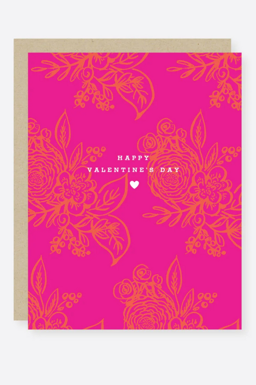 bright floral valentine's day card: Single card