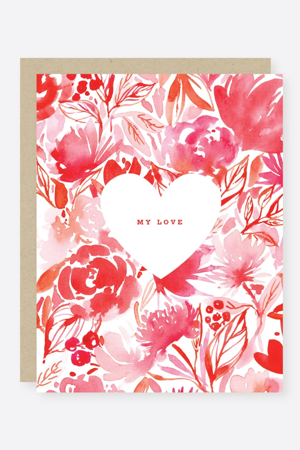 Pink Floral Love You Card