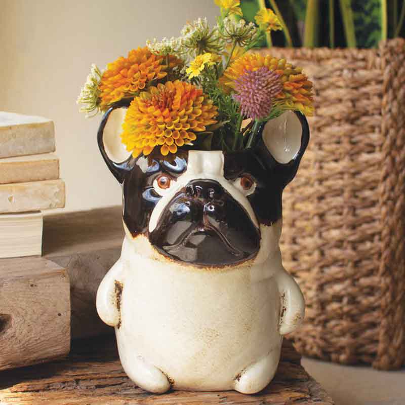 Ceramic French Bulldog Planter