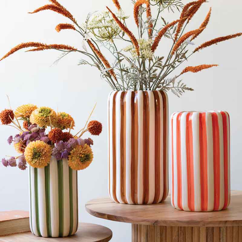 Striped Ceramic Vase