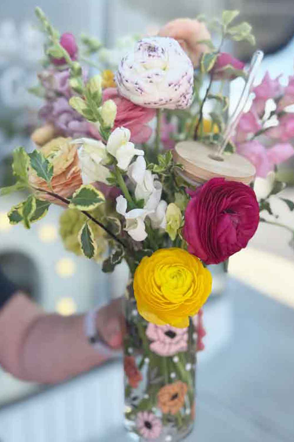 LIMITED EDITION:  The Not-A-Stanley Glass Can & Bouquet