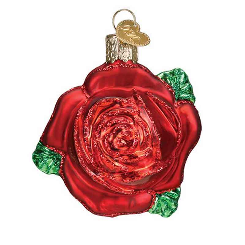 Old World Christmas Ornament Red Rose