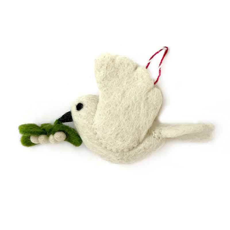 Dove with Olive Branch Felt Ornament