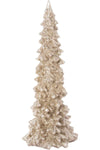 Fir shape resin table top tree in champagne gold glitter