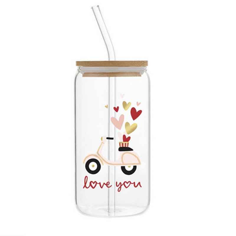 I Love You Vespa Glass Can Cup
