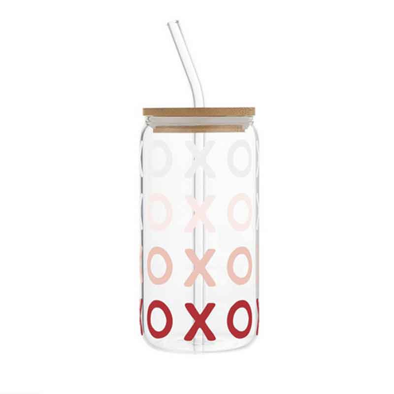 XOXO Glass Can Cup