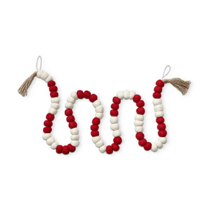 Wool Ball & Jute Tassel Garland