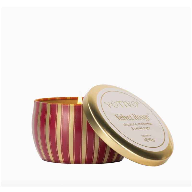 Velvet Rouge Votivo Holiday Tin Candle