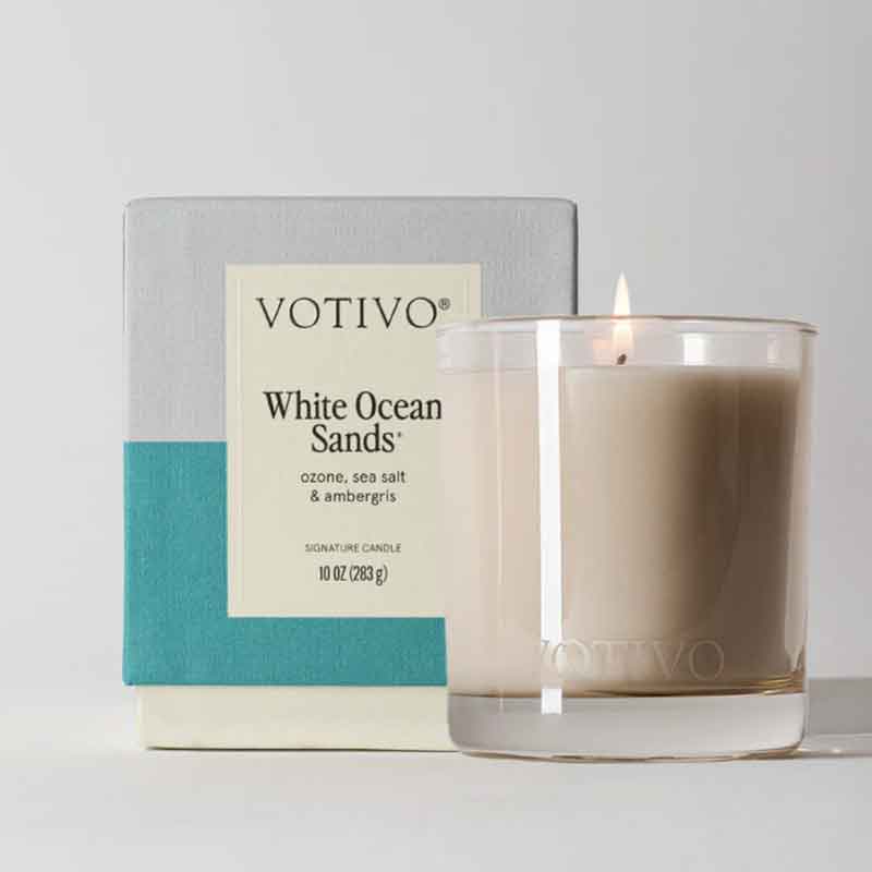 White Ocean Sands Votivo Signature Candle