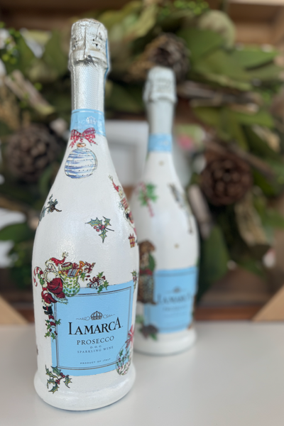 DECEMBER 7th - HOLIDAY Decoupage Champagne/Wine Bottle Workshop