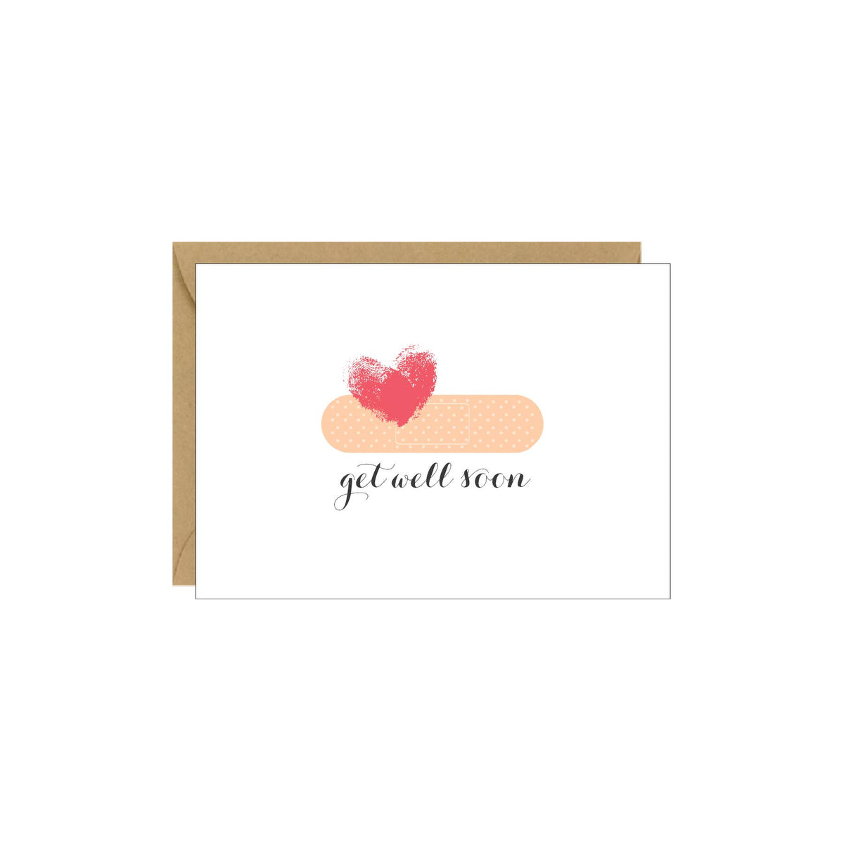 Get Well Soon Band Aid with Heart Thumb Enclosure Card