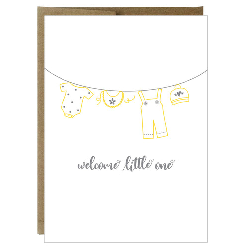 Baby Clothesline Letterpress Greeting Card